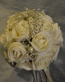 Handtied bouquet with deluxe diamante detail