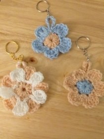 Crochet Flower Key Rings